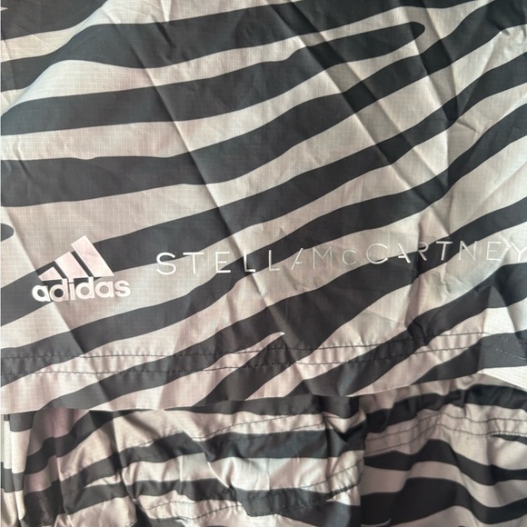 ADIDAS STELLA McCARTNEY Metallic PRINTED rain JACKET SIZE 2XS, hood - Picture 9 of 10